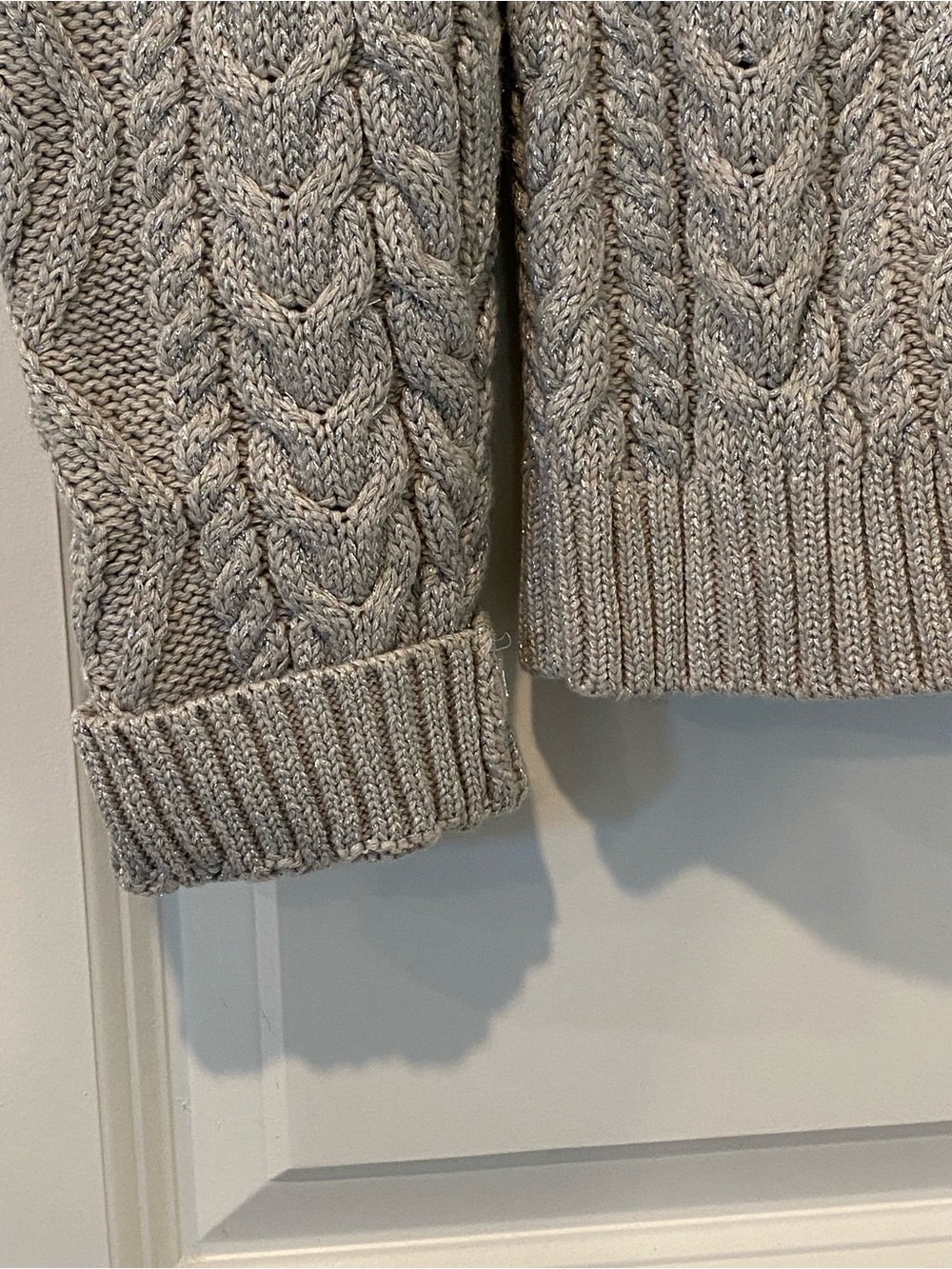 NWT Ralph Lauren Metallic Cable Knit Turtleneck Sweater L - Picture 7 of 9